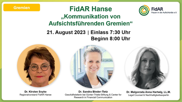 FidAR Hanse "Kommunikation von Aufsichtsführenden Gremien"